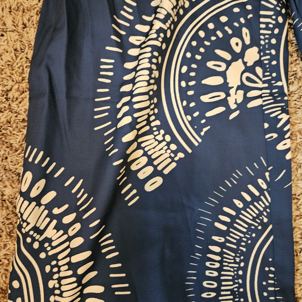 Cupshe Blue and Cream Wide Leg Pants - Picture 5 of 12